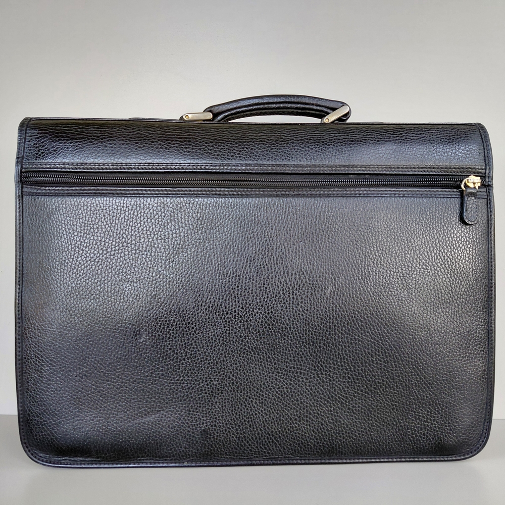 Burberry Black Leather Briefcase with Gold Accents - Picture 3 of 10